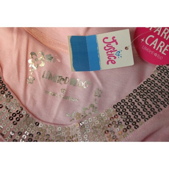 Y2K Limited Too Sparkle T-Shirt sz 18 Sequin Neck Jr Pre-Teen Retro Half Sleeve - Picture 9 of 9